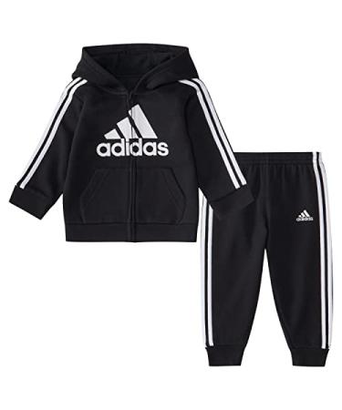 adidas Boys 2-piece Long Sleeve Essential Fleece Jacket Set Black 7