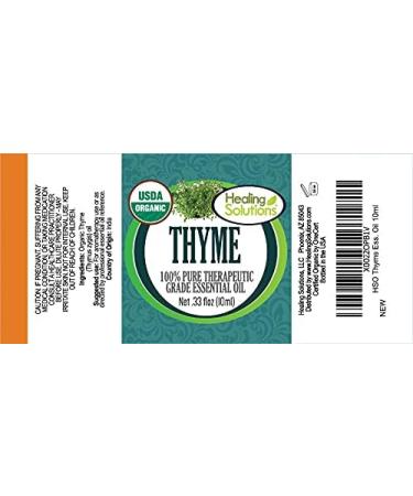 Organic Thyme Essential Oil - 10ml (0.33 fl oz) by Healing Solutions - Buy Online on SooperMarket.com