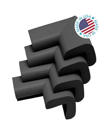 KidKusion 4-Piece Safety Corner Cushion - Black - Made in USA - Child Safety Corner Guard for Home Furniture - Baby Proof Table Protector - 4 Pack - Buy Online on SooperMarket.com