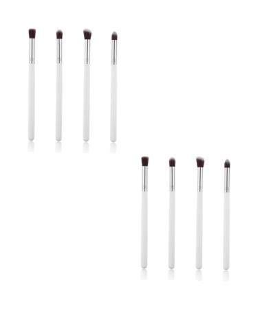 Healeved 8 Pcs Eye Make-up Brush Kit Face Brush Electric Brush Blush Brush Pencil Brush White