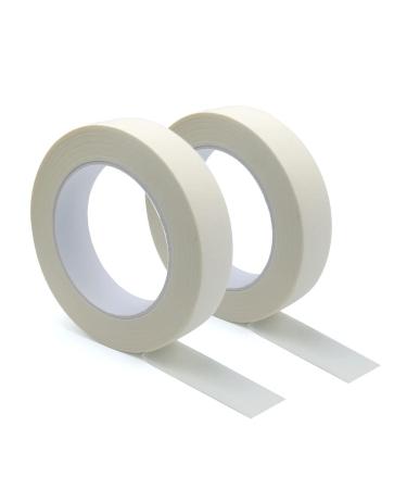 Masking Tape 2 Rolls - 1 inch x 55yds. Wide Masking Tape for Safe Wall Painting Office Labeling  Edge Finishing (White)
