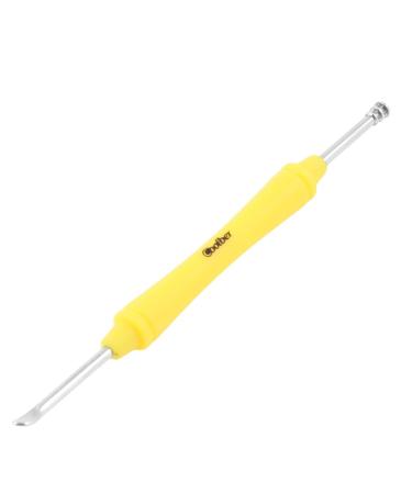 Qtqgoitem Double End Ear Wax Cleaner Flat Scoop Screw Curette Earpick Yellow (Model: 000 d71 7ac b29 283)