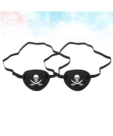 Pirate Skull Eye Patch for Adults & Kids - Adjustable Single Eye Cover for Amblyopia Lazy Eye & Strabismus - 2 Pcs - Buy Online on SooperMarket.com