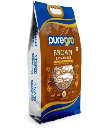 Puregro Brown Basmati Rice 5kg - Natural and Pure | Pack of 1 - Buy Online on SooperMarket.com