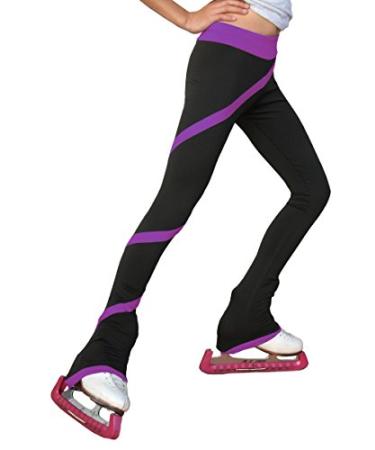 ChloeNoel P636F Spiral Light Weight Fleece Figure Skating Pants Small Purple