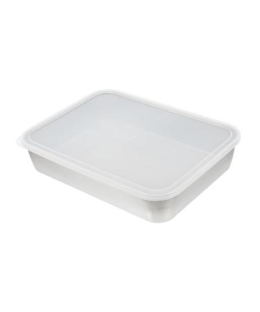 Alipis 1 Set Stainless Steel Bakeware Cake Pp Lunch Box 26X20X5CM Silver