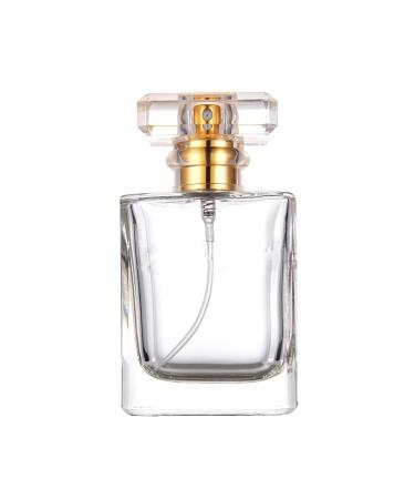 Empty glass perfume bottle 50 ml atomizer rectangular