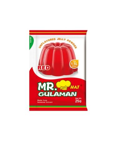 Pack of 3 Mr. Gulaman Unflavoured Jelly Powder Made from Seaweed Extract Red Gulaman 25g