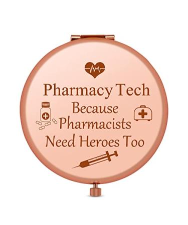 Pharmacist Appreciation Gifts for Women Thank You Gifts Rose Gold Compact Mirror Pharmacy Technician Gifts Pharmacist Graduation Gifts Pharmacy Tech Gift Medical School Graduation Gift Nursing Gift