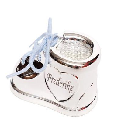 Brillibrum design milk tooth box silver with engraving made of metal silver -plated ontakeach with pink & blue laces - tooth box with name - baby tooth box for milk teeth for boys and girls tooth box with engraving to 15 characters