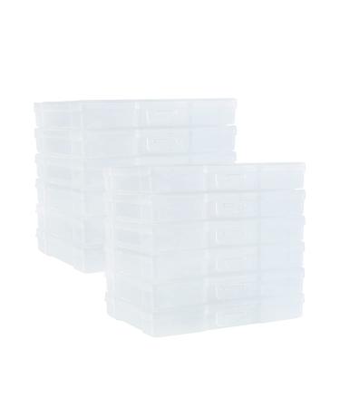 Naivees 12 Pack Photo Case 5" x 7" Photo Storage Boxes Inner Photo Organizer Boxes Clear Plastic Picture Boxes Transparent Craft Keeper Photo Containers for Photos, Pictures,Art (12 PACK)