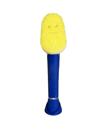 Scrub Daddy Dish Daddy Dish Wand Soap Dispensing Dish Brush Texture Changing Washing Up Sponge With Liquid Handle Dish Sponge with Built-in Scraper & Detachable Scrubbing Head Drip stand Blue Blue Single