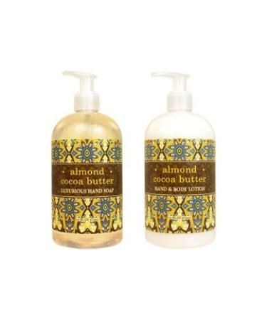 Greenwich Bay Trading Hand Soap & Hand and Body Lotion 16 Ounce Bundle Set Almond Cocoa Butter 1.0 Count (Pack of 2)
