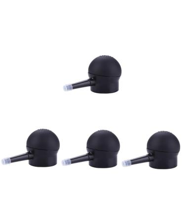 PLAFOPE 4 Pcs Silicone Nozzle Hair Fibers Pump Loose Powder Spray Powder Applicator Black