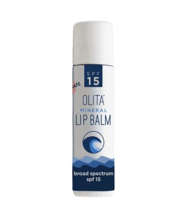 Olita Mineral Lip Balm with Broad Spectrum SPF 15 - Moisturizing & Hydrating All-Natural & Reef-Safe - Untinted Flavor-Free
