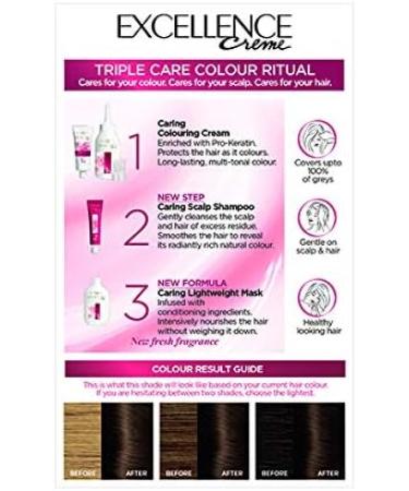 L'Oreal Excellence Permanent Hair Colour 4 Natural Dark Brown - Buy Online on SooperMarket.com