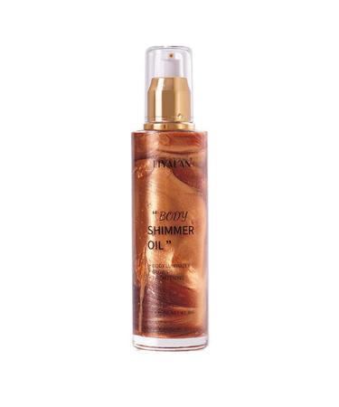 Go Ho Shimmer Body Oil Moisturizing Light Shimmer Glow Illuminator Non-sticky Body Luminizer Liquid Highlighter Makeup Your Skin Smooth Liquid Spray Summer Body Illuminator (2.8 Fl Oz #3 Bronze Gold)