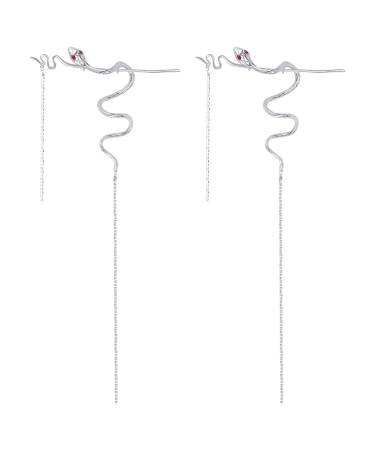 WEBEEDY 2 Pieces Snake Hair Sticks Vintage Tassels Punk Hair Chopsticks Distortion Hairpin Hairstyle Hair Accessories for Women
