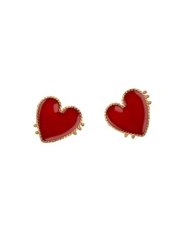 Adorainbow 1 Pair Heart Studs Ladies Miss Earring
