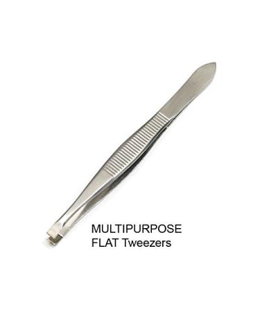 Luxxii Stainless Steel Tweezers Set - Slant Tip & Flat Point (3 Pack) for Hair Plucking and Eyebrow Grooming - Buy Online on SooperMarket.com