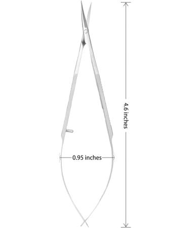 SANDBRSOS Cuticle Scissors Extra Fine Curved Professional Precise Pointed Tip Grooming kit for Eyebrow Eyelash Trim Nail and Dry Skin 12cm - Buy Online on SooperMarket.com