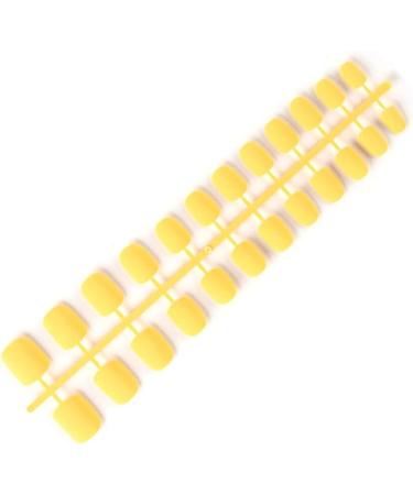 Dajidafu 24 Pieces Square Head Frosted Coffin False Nails DIY Exquisite French Style Unique Elegant Colour-fast Acrylic Nail 10light yellow - Buy Online on SooperMarket.com