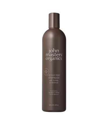 John Masters Organics | Intensive Repair Shampoo with Honey & Hibiscus | Hair Strengthening | Damaged Hair | Hydrating | Sulfate & Paraben Free (16 oz)
