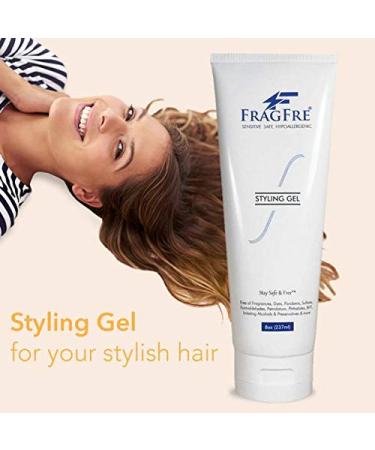 FRAGFRE Styling Gel 8 oz - Medium Hold, Fragrance-Free, Hypoallergenic & Paraben-Free - Ideal for Sensitive Skin - Gluten-Free, Vegan & Cruelty-Free - Men, Women, Children - 1 Pack - Buy Online on SooperMarket.com