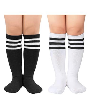 American Trends Kids Soccer Socks Toddler Knee High Tube Socks for Boys Girls School Uniform Striped Long Sports Athletic Socks