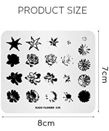 KADS Nail Stamping Plate FL035 - Flower Nature DIY Image Template for Manicure - Buy Online on SooperMarket.com