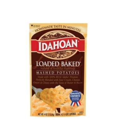 Idahoan Mashed Potatoes, Loaded Baked Potato, 4-Ounce Package (Pack of 12)