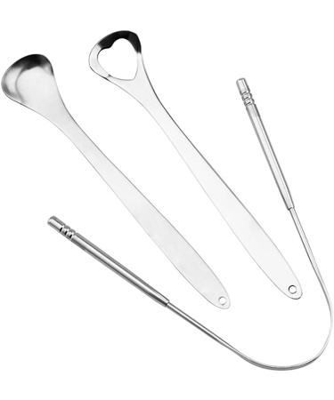 Buy Premium 2-Piece Stainless Steel Tongue Scraper Set - Versatile Schaber Tools for Effective Stain Removal | International Shipping Available - Buy Online on SooperMarket.com