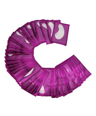 50 Pairs Hydrogel Eye Pads for Eyelash Extensions | Purple Under Eye Gel Patch | Prevent Fluttering & Protect Lower Lashes - Buy Online on SooperMarket.com