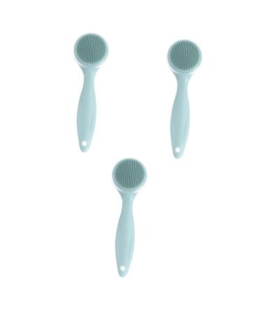 3 Sets Cleansing Brush Pore Scrubber Manual Facial Brush Facial Scrub Brush Silicone Scrubbers Silicone Replacement Facial Brush Deep Cleaning Brush Facial Face