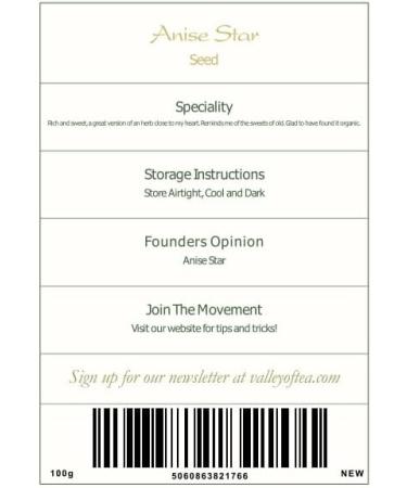 Organic Anise Star Seed Tea - 100g Pack of Star Anise or Illicium Verum - Buy Online on SooperMarket.com
