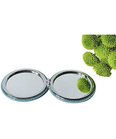 Totally Turkish Metal Compact Mirror Small Folding Round Mirror With Magnetic Close 1x & 2x Magnification For Handbags Make-Up Travel & Commutes Bright & Funky Geometric Pattern (Sky Blue) - Buy Online on SooperMarket.com