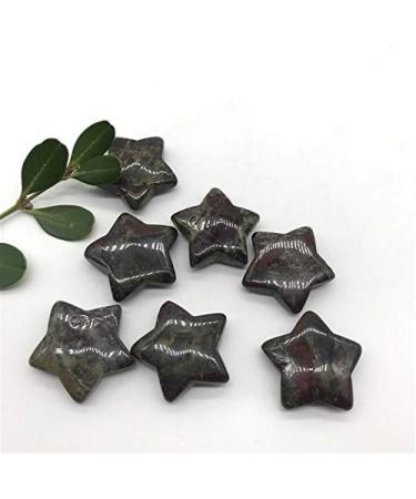 2 pc Natural Gemstone Crystal Dragon Blood Stone Engraving Five-Pointed Star Chakra Reiki Balancing - Buy Online on SooperMarket.com