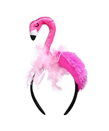 PRETYZOOM Hawaii Flamingo Headband Creative Flamingo Headdress for Hawaii Carnival Tropical Party Hair Accessory