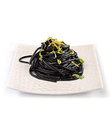 Premium Black Squid Ink Spaghetti Pasta - 500g | Durum Semolina Wheat, Squid Ink, Water | Imported From Italy by Le Bonta' Del Casale - Buy Online on SooperMarket.com