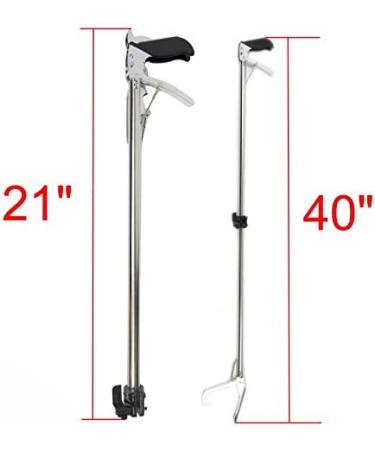 SUNDELY 40" Reptile Snake Tongs Grabber Catcher Handling Tool Stick Herp with Wide Jaw Self Locking Collapsible Foldable Stainless Steel - Buy Online on SooperMarket.com