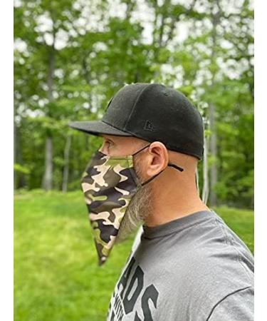Men Large Beard Mask Face Mask for Bearded Men Reusable Face Mask With Room For Beard Washable Beard Mask for Men (Large Camouflage (Green)) - Buy Online on SooperMarket.com