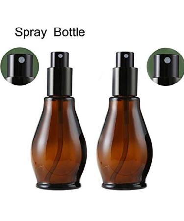 Empty Refillable Amber Glass Spray Bottles 100ml - Black Atomizer & Dust Cap for Cosmetics Perfumes & Essential Oils | International Shipping - Buy Online on SooperMarket.com