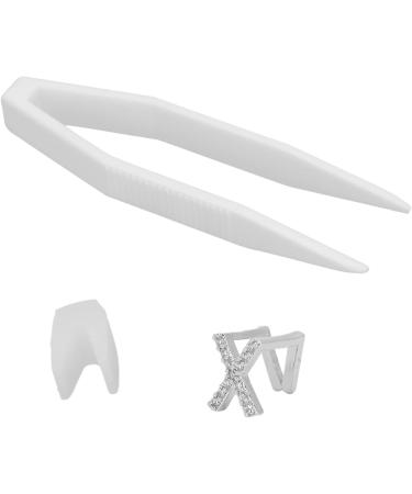 Plated English Letter X Teeth Brace Metal Fashionable Teeth Decoration Jewelry for Party (Silver Color) - Buy Online on SooperMarket.com