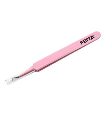 FEITA Pro Blackhead Acne Extraction Tweezers - Surgical-Grade Stainless Steel Curved Comedone Extractor for Whitehead & Pimple Removal - Pink - Buy Online on SooperMarket.com