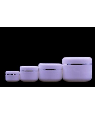6 x Empty White Plastic Containers for Makeup | Travel Cosmetic Bottles with Screw Cap & PP Liner | Ideal for Eyeshadow Cream Lotion & Lip Balm (100g/3.4 oz) - Buy Online on SooperMarket.com