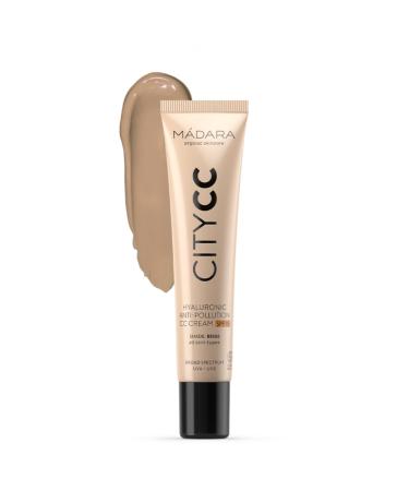M DARA Organic Skincare |CITY CC Hyaluronic Anti-pollution CC cream SPF 15 BEIGE 40ml - With Hyaluronic Acid and broad spectrum UVA/UVB sunscreen Lightweight Silky texture Ecocert certified. 40 g (Pack of 1) Beige