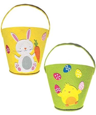 PaulStore Chick And Rabbit Treat Easter Large Bucket Felt Treat Basket handle Egg Hunt soft Party (Chicks) - Buy Online on SooperMarket.com