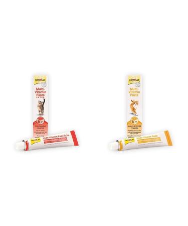 GIMCAT Multi -Vitamin Paste Extra - Cats snack with fish oil & multi -vitamin paste - Healthy cat snack activates defense and strengthens the immune system - 1 tube (1 x 200 g) 200 g (1 Pack) bundle with multi -vitamin paste