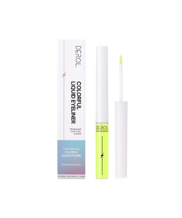 KISSIO Eyeliner Fine Brush Neon Color Waterproof Glow Matte Daily Liquid Eyeliner  Easy to Use for Neon Party(0.169oz  02Lemon Yellow)