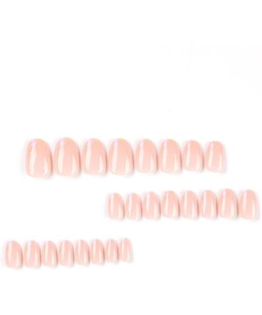 Justotry 24 Pcs Nude Oval Short Glitter French Press on Nails - Purple Almond Medium Stick on Nails with Nail Glue for Women - Nail Art Fake Nails - Buy Online on SooperMarket.com